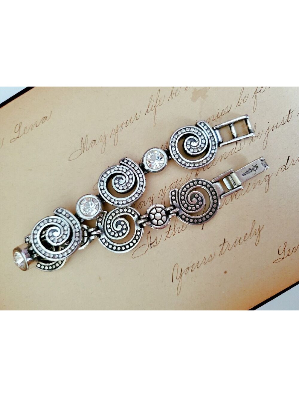 Vintage Brighton Whirl Pool Crystal Swirl Bracelet